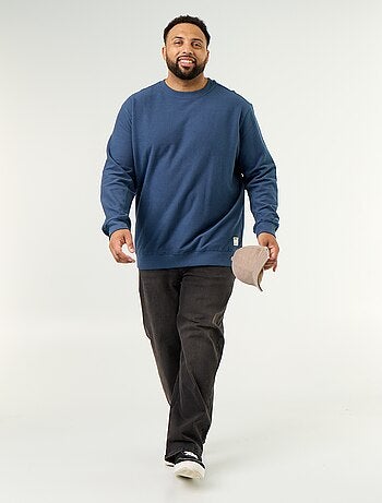 Effen sweater van geribde stof