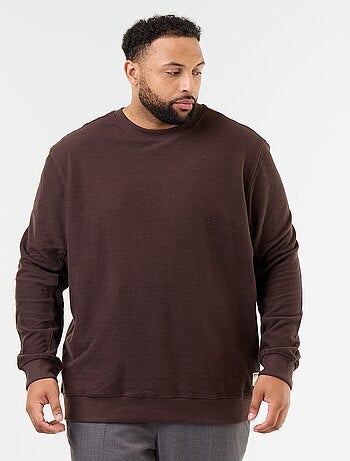 Effen sweater van geribde stof