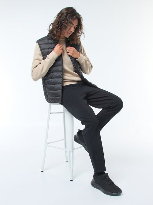 Effen sweater van geruwde fleece met ronde hals - Kiabi