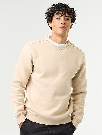 Effen sweater van geruwde molton
