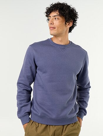 Effen sweater van geruwde molton