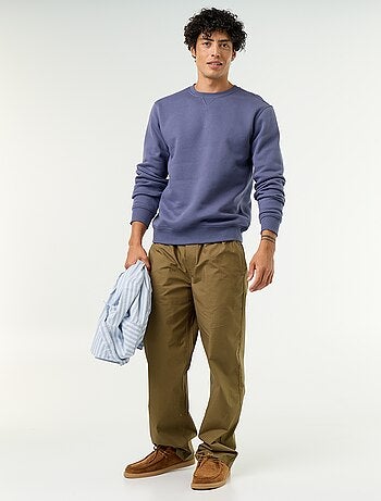 Effen sweater van geruwde molton