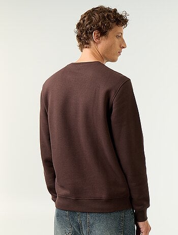 Effen sweater van geruwde molton