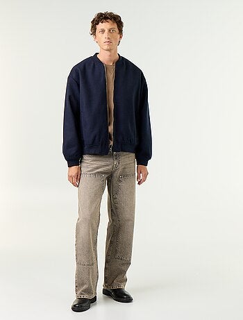 Effen sweater van geruwde molton