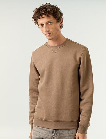 Effen sweater van geruwde molton