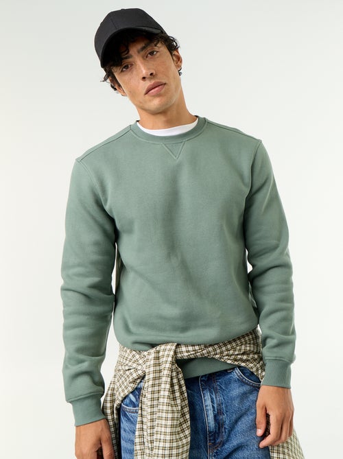 Effen sweater van geruwde molton - Kiabi