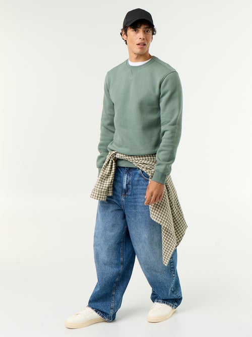 Effen sweater van geruwde molton - Kiabi