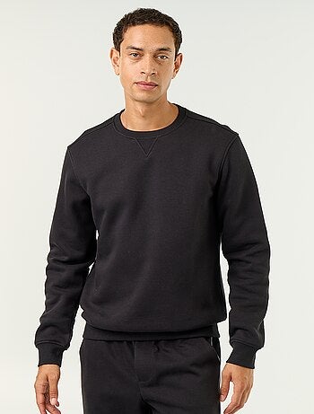 Effen sweater van geruwde molton