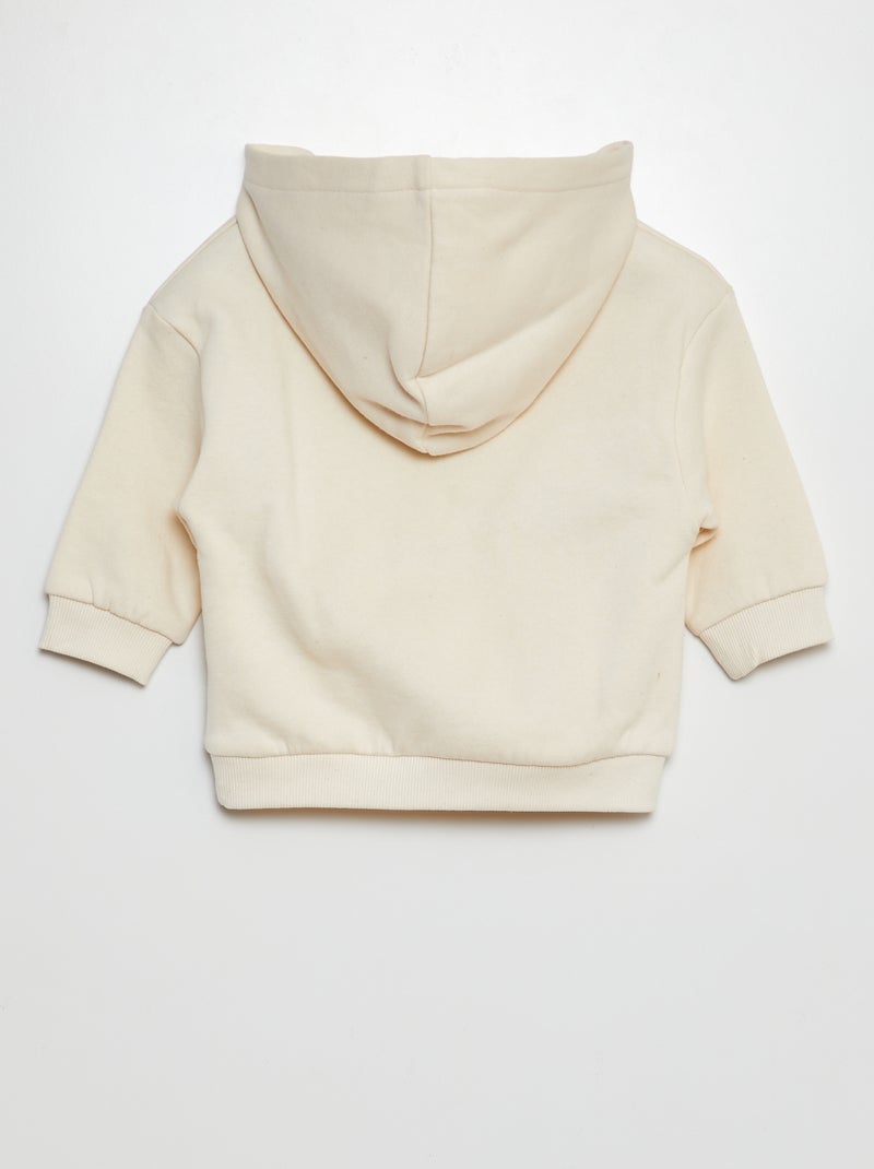 Effen sweater van joggingstof met capuchon WIT - Kiabi