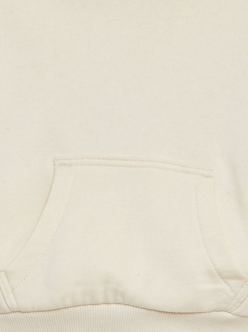 Effen sweater van joggingstof met capuchon WIT - Kiabi