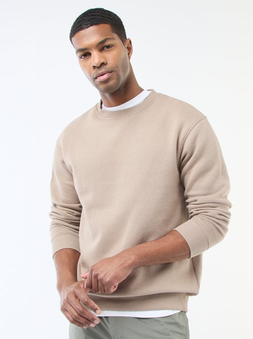 Effen sweater van joggingstof met ronde hals - Kiabi