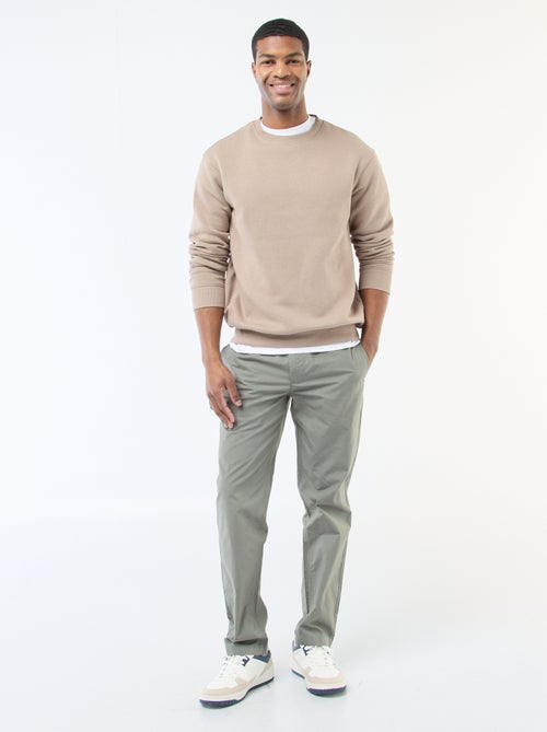 Effen sweater van joggingstof met ronde hals - Kiabi