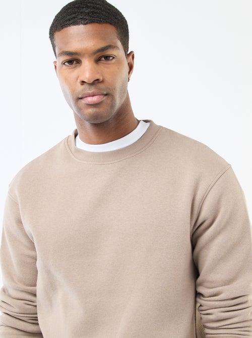 Effen sweater van joggingstof met ronde hals - Kiabi