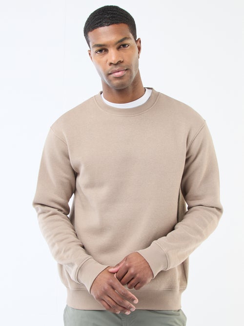 Effen sweater van joggingstof met ronde hals - Kiabi