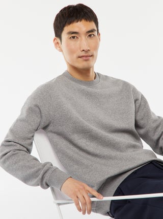 Effen sweater van joggingstof met ronde hals