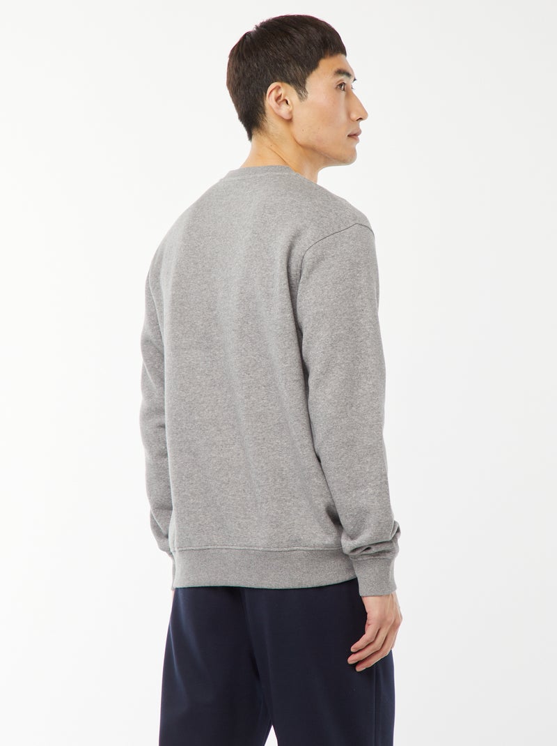 Effen sweater van joggingstof met ronde hals Grijs - Kiabi