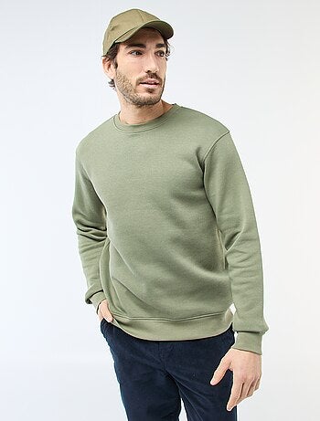 Effen sweater van joggingstof met ronde hals
