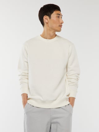 Effen sweater van joggingstof met ronde hals