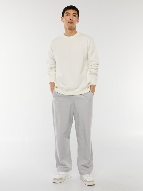 Effen sweater van joggingstof met ronde hals - Kiabi