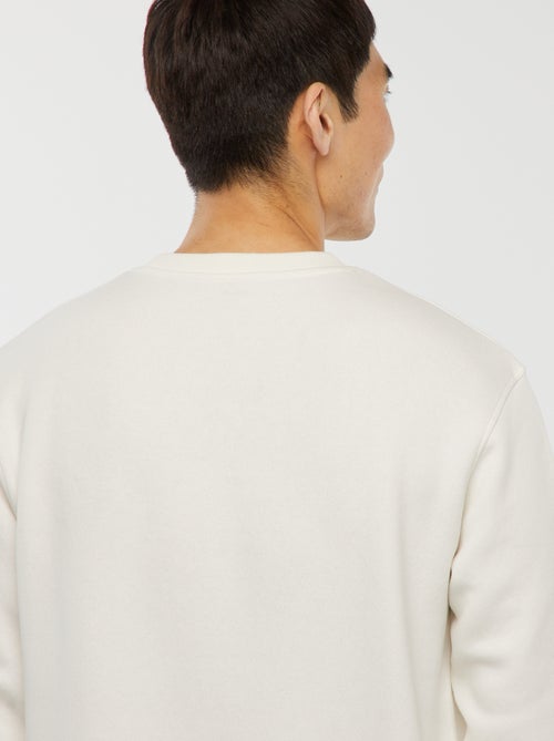 Effen sweater van joggingstof met ronde hals - Kiabi