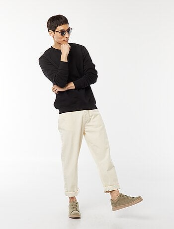 Effen sweater van joggingstof met ronde hals