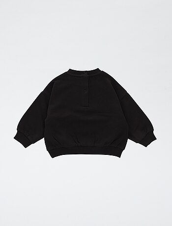 Effen sweater van katoenfleece met ACDC-print