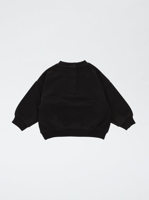 Effen sweater van katoenfleece met ACDC-print - Kiabi