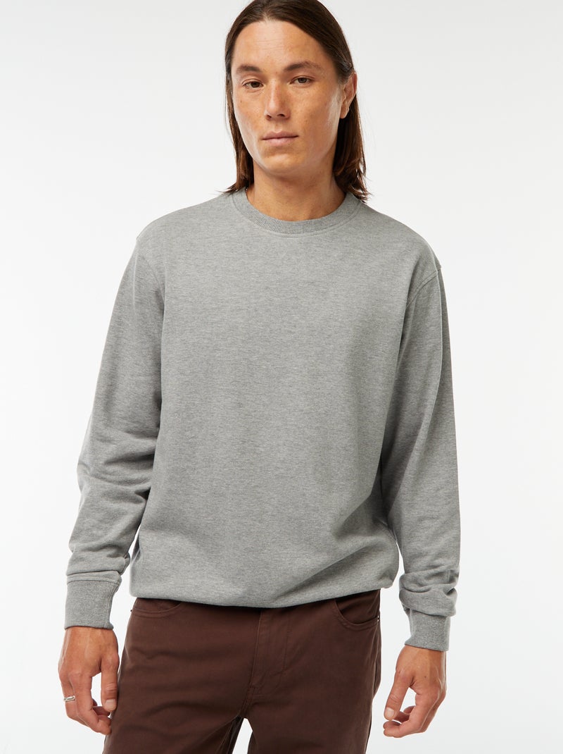 Effen sweater van lichte joggingstof Grijs - Kiabi
