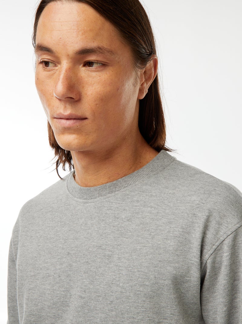 Effen sweater van lichte joggingstof Grijs - Kiabi