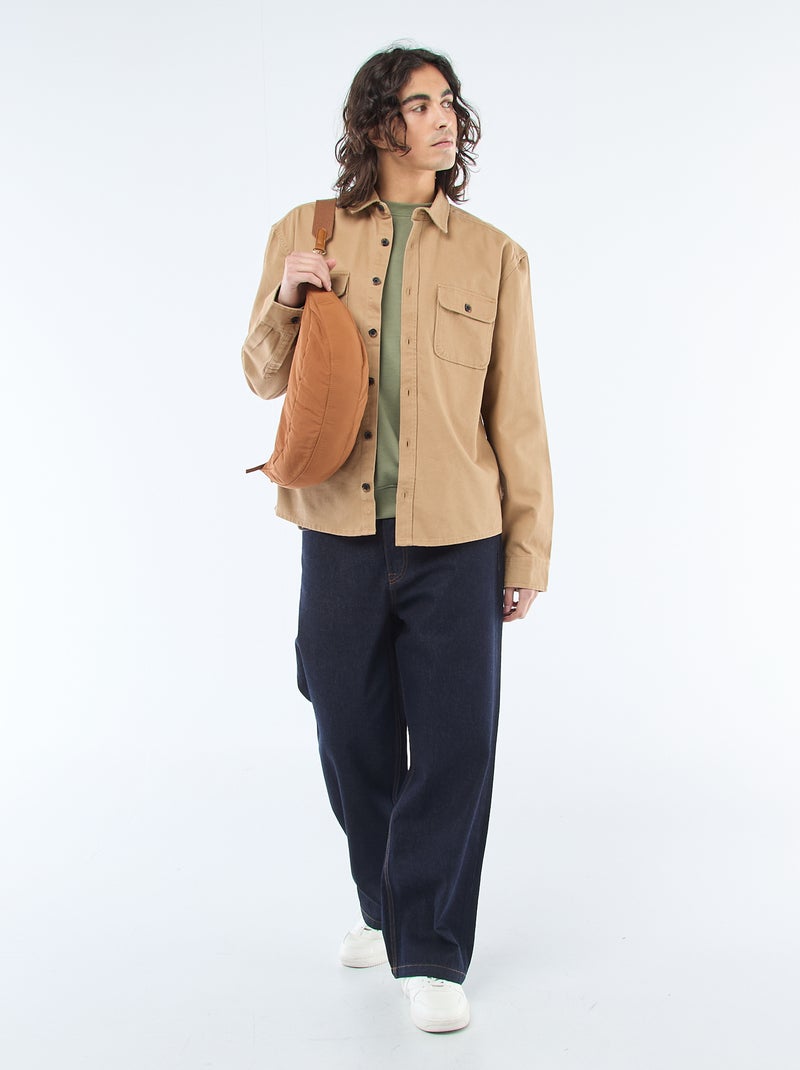 Effen sweater van lichte joggingstof Groen - Kiabi