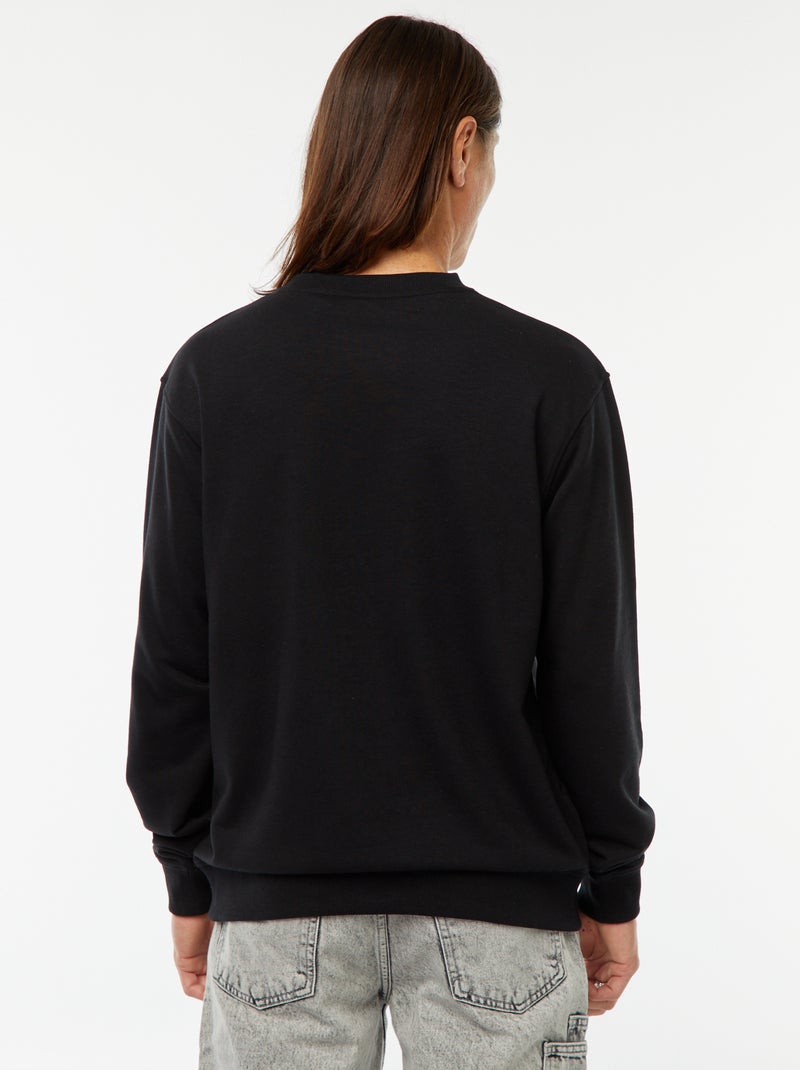 Effen sweater van lichte joggingstof zwart - Kiabi