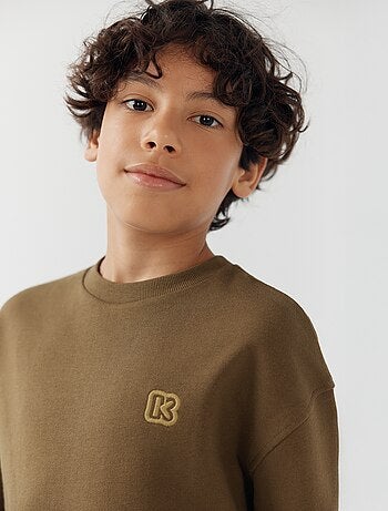 Effen sweater van ongeruwd molton voor kinderen - Kiabi