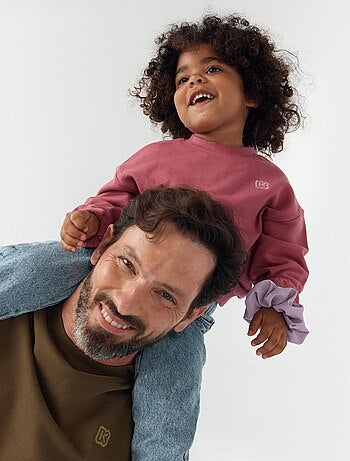 Effen sweater van ongeruwde molton voor kinderen - Kiabi