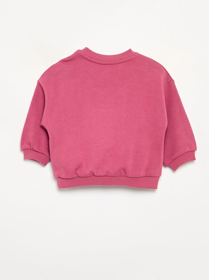 Effen sweater van ongeruwde molton voor kinderen - Kiabi Rose - Kiabi