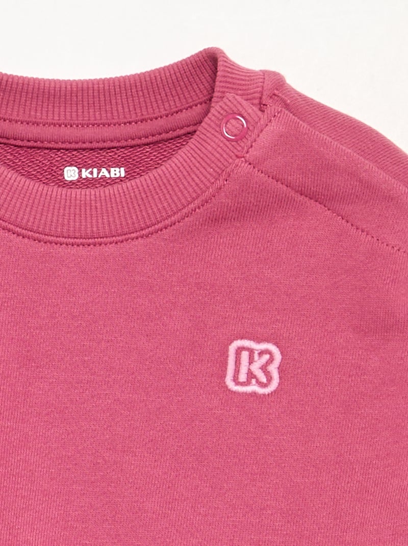 Effen sweater van ongeruwde molton voor kinderen - Kiabi Rose - Kiabi