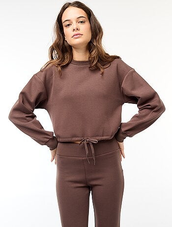 Effen sweater van warme en zachte joggingstof