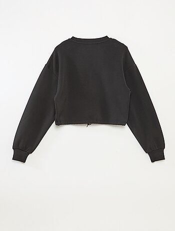 Effen sweater van warme en zachte joggingstof