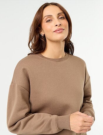 Effen sweater van warme joggingstof