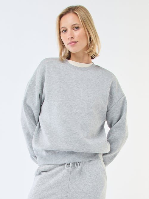 Effen sweater van warme joggingstof - Kiabi