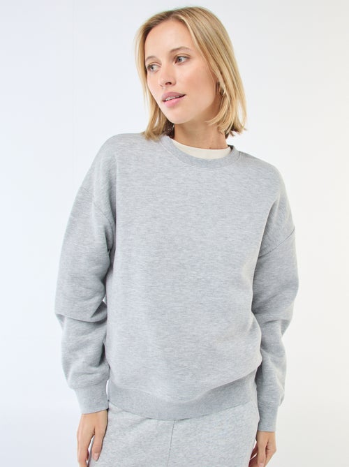 Effen sweater van warme joggingstof - Kiabi
