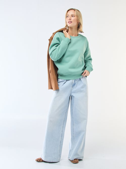 Effen sweater van warme joggingstof - Kiabi