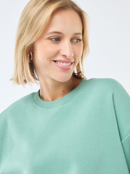 Effen sweater van warme joggingstof - Kiabi