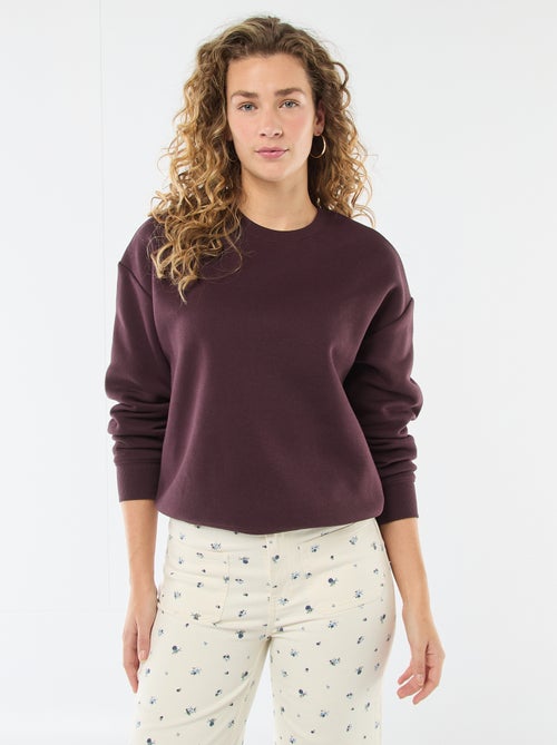 Effen sweater van warme joggingstof - Kiabi