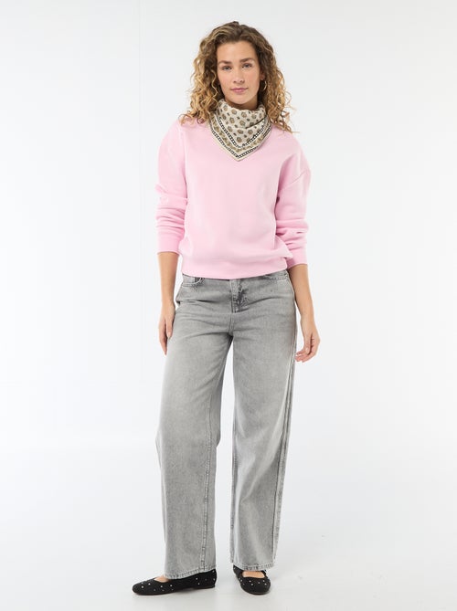 Effen sweater van warme joggingstof - Kiabi