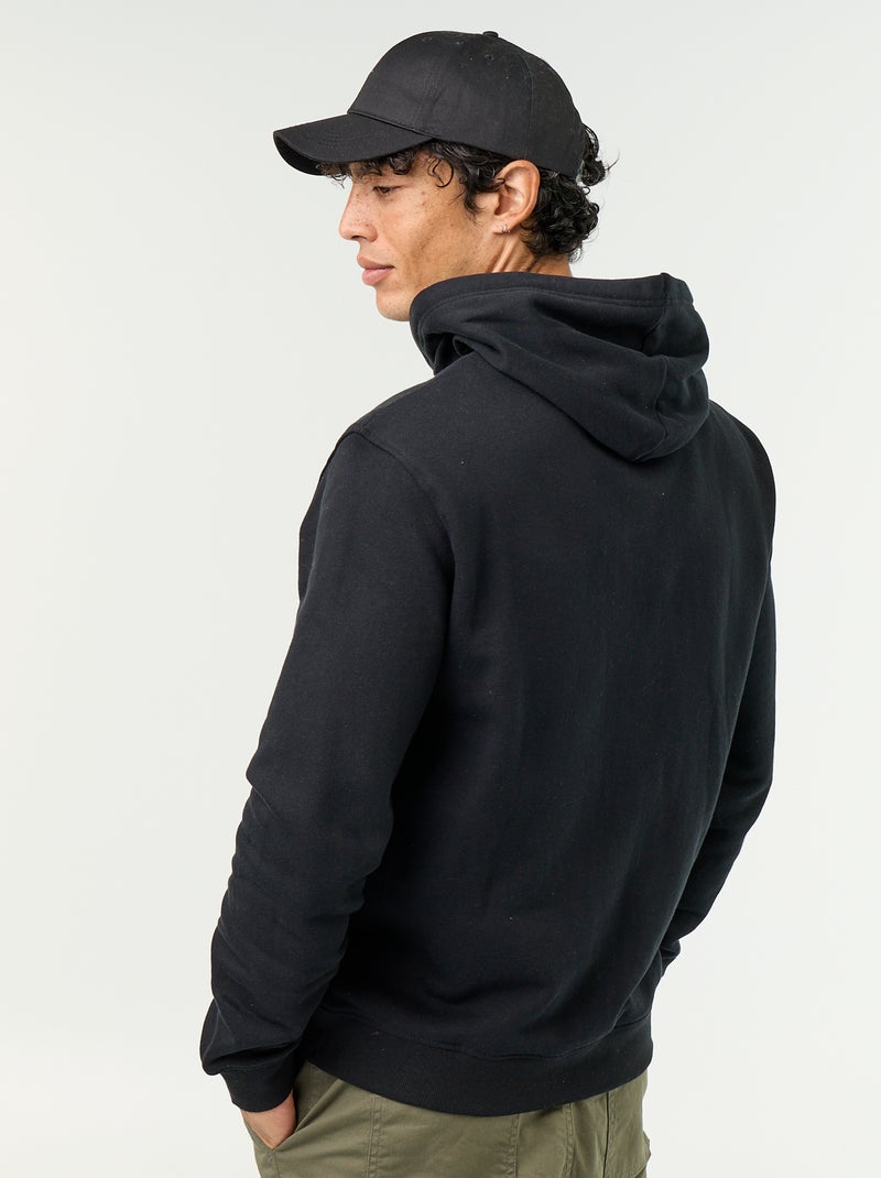 Effen sweatshirt met capuchon Zwart - Kiabi