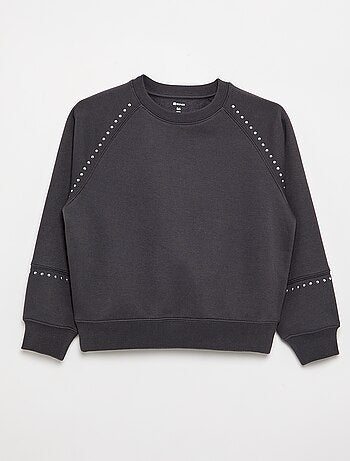 Effen sweatshirt met studs