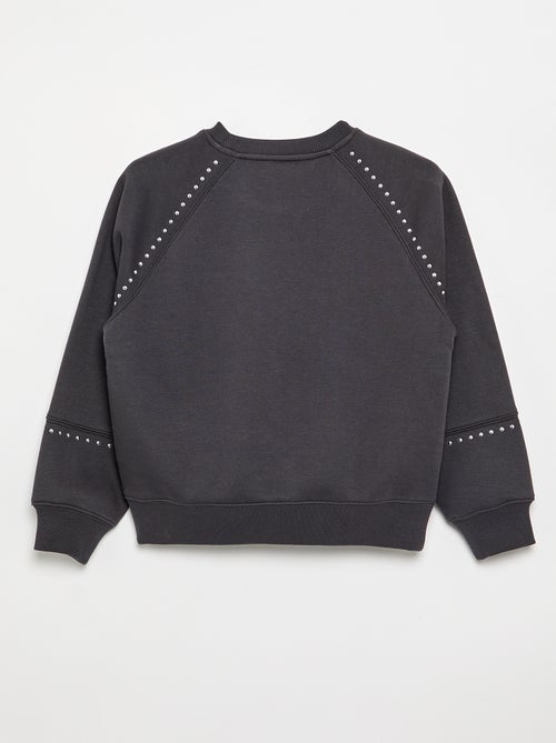 Effen sweatshirt met studs - Kiabi