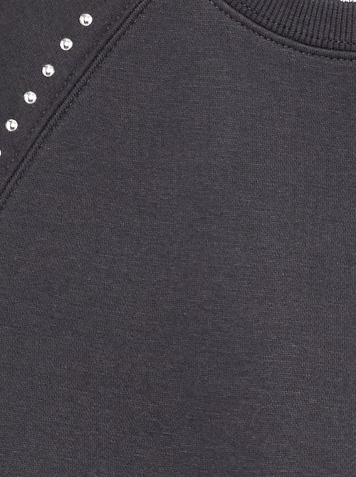 Effen sweatshirt met studs - Kiabi