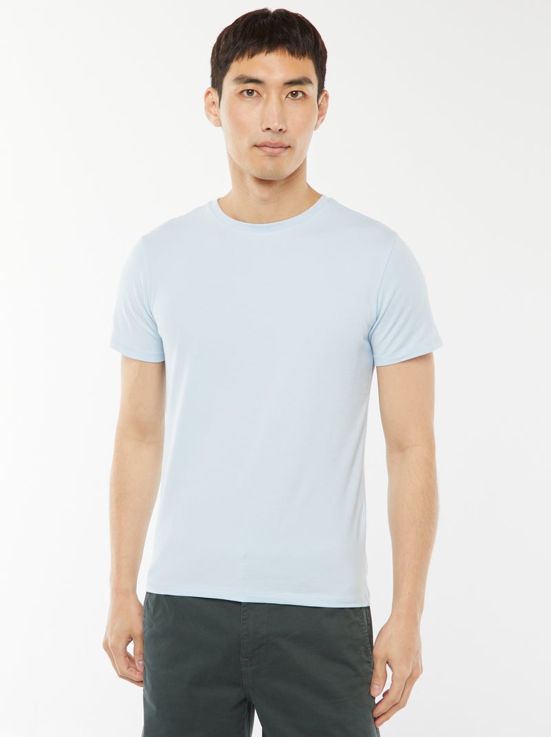 Effen T-shirt - Slim-fit Blauw - Kiabi