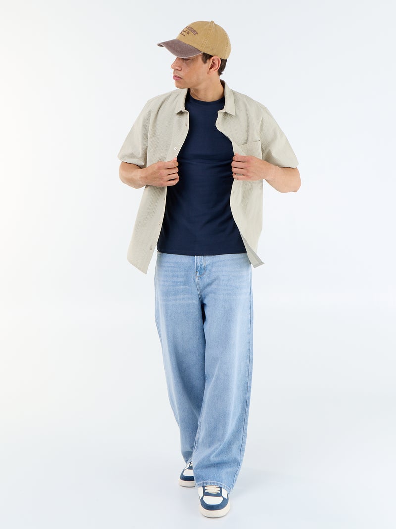 Effen T-shirt - Slim-fit Blauw - Kiabi